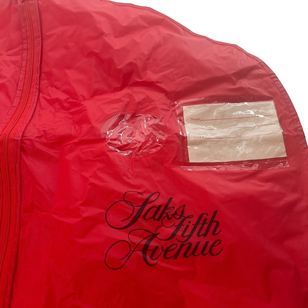 Saks Fifth Avenue Red Garment‎ Bag Suit Dress Cover with Zipper Name Card